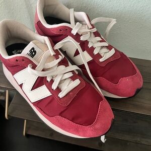 New Balance Women's Crimson and White Sneakers